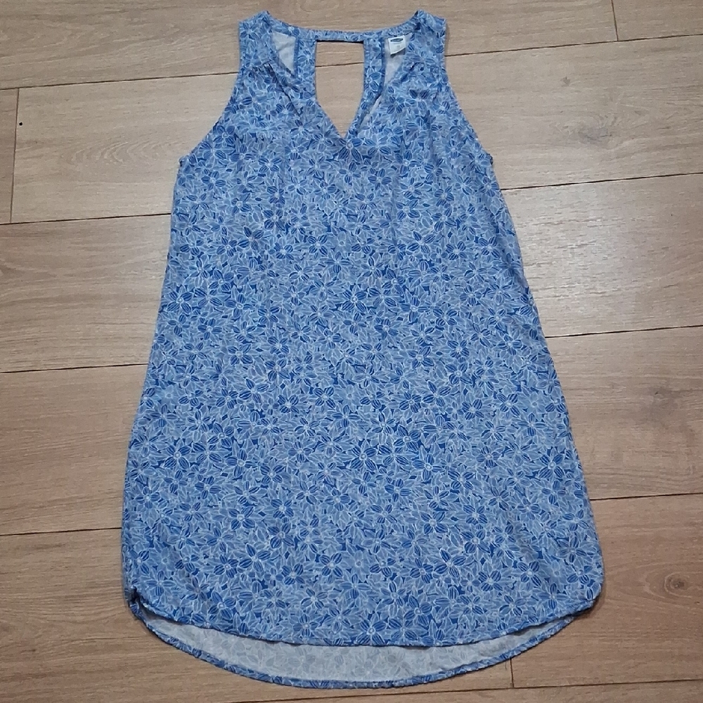 Old Navy Blue Floral Tank Top,  Blue and White Floral Summer Top,  Size X-Small